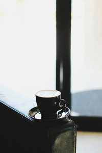 Black cup of coffee