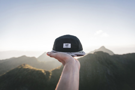 Black cap on peak of mountains