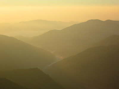 Mountains range at sunrise