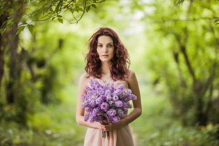 Pretty woman with flowers