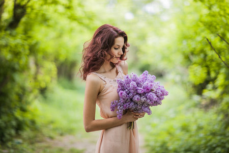 Pretty woman with flowers