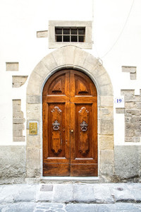 Old Wooden Door with Knockers