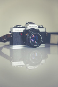 vintage analog reflex camera