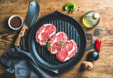 Ingredients for cooking Rib eye roast beef steak