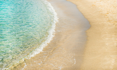 Clear water and sandy coast at Cleopatra beach  Alanya  Turkey