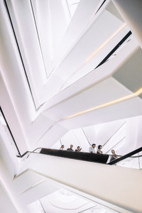 People on a modern escalator 1