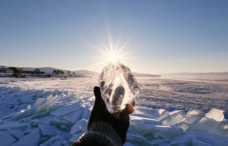 Ice floe crystals  Lake Baikal