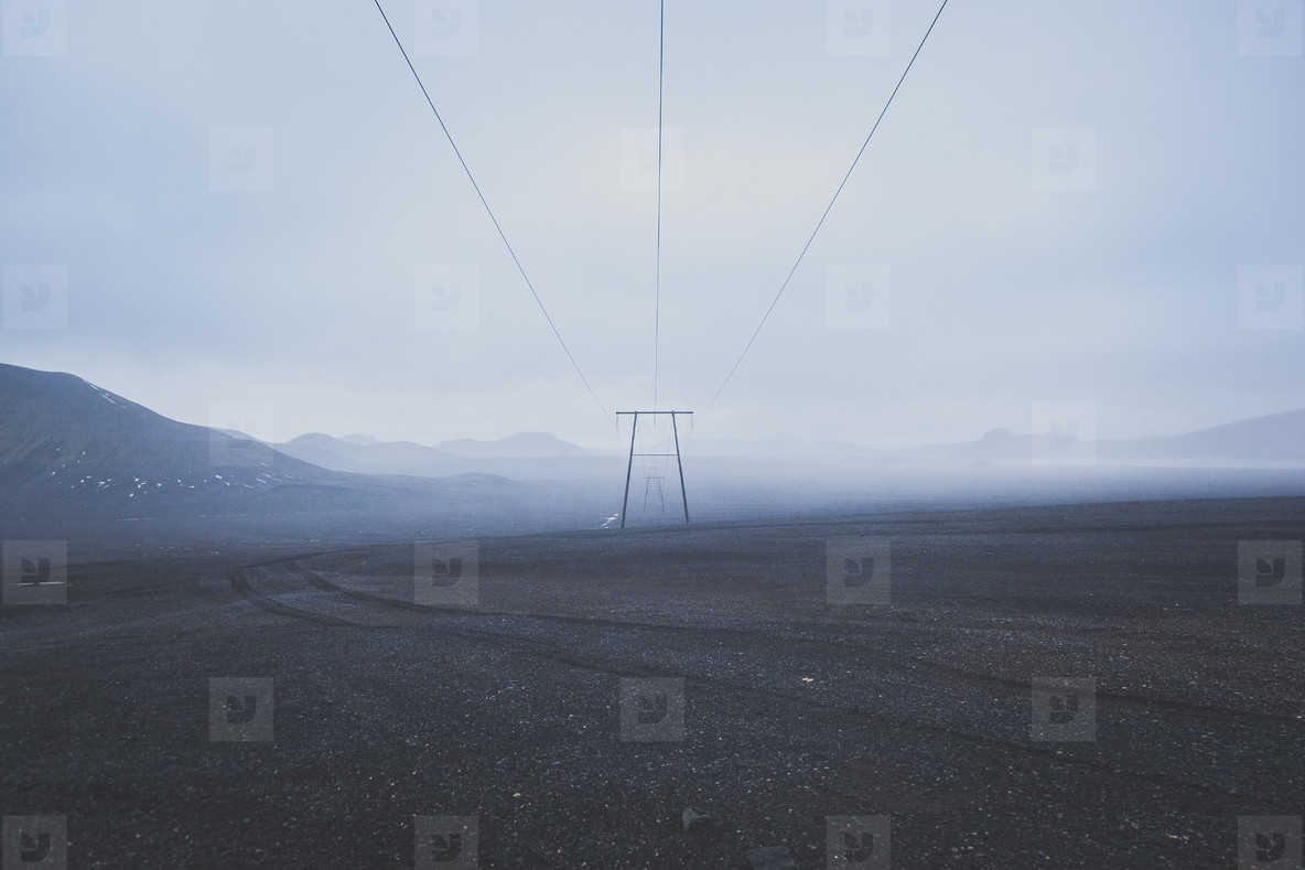 Power pole in Iceland  01