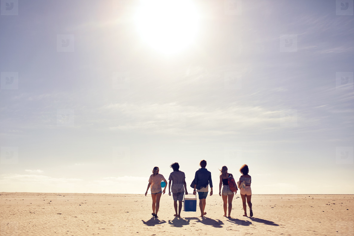 Group of friends on beach vacation