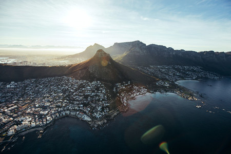 Aerial view of cape town city with devil039 s peak