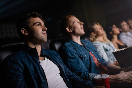 Group of people in multiplex theater