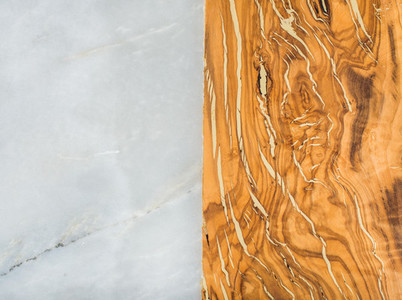 Grey marble stone and olive wood rustic combined background
