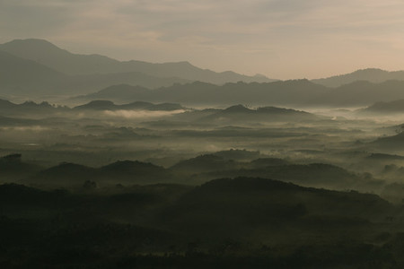 Morning mist mountain 01
