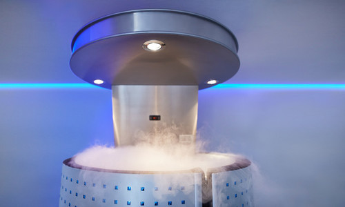 Whole body cryotherapy booth at clinic