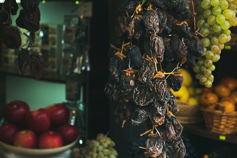 Small grocery store window in old center of Tbilisi, Georgia