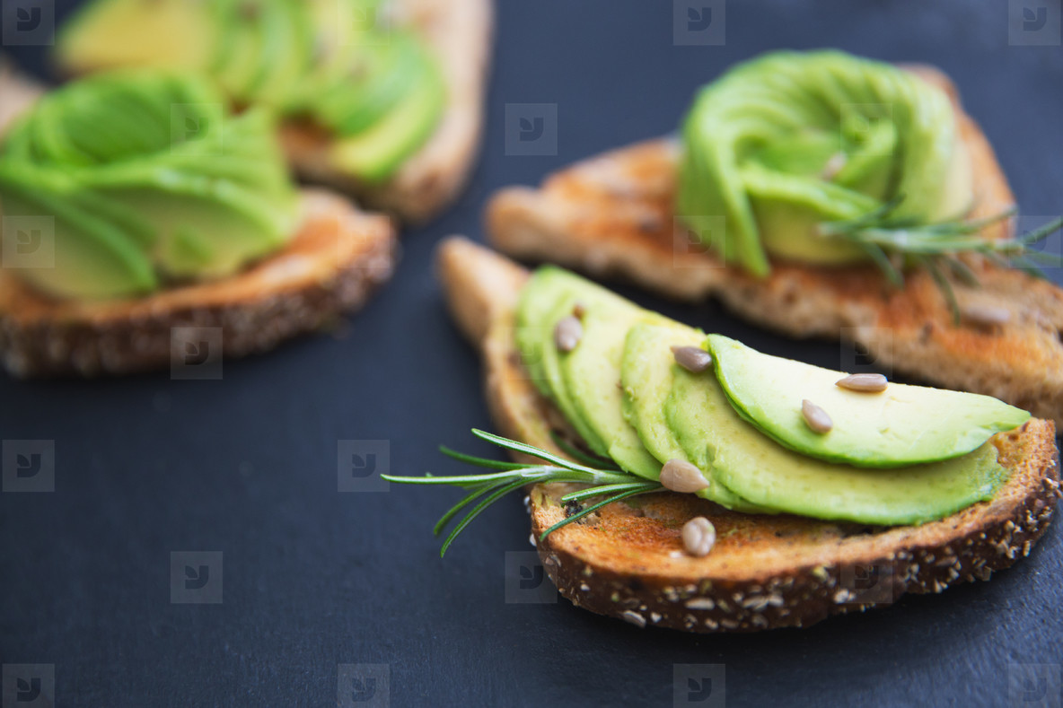 Avocado healthy breakfast on toast bread