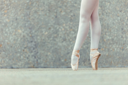 Detail shot of ballet dancer feet