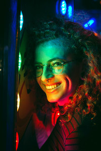 Young woman portrait with lights