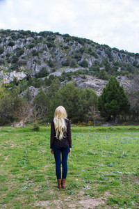 Young woman alone in nature