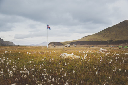 Flag in Landmannalaugar Iceland