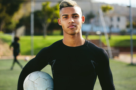Portrait of teenage soccer player
