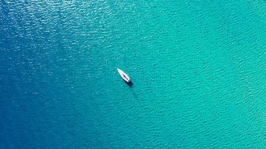 Sailboat view from drone