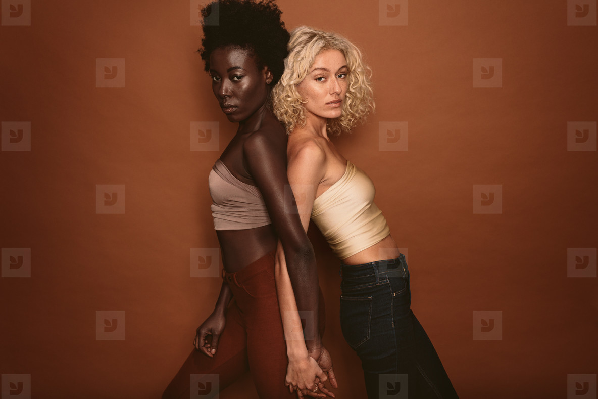 Two young women with diverse ethnicity
