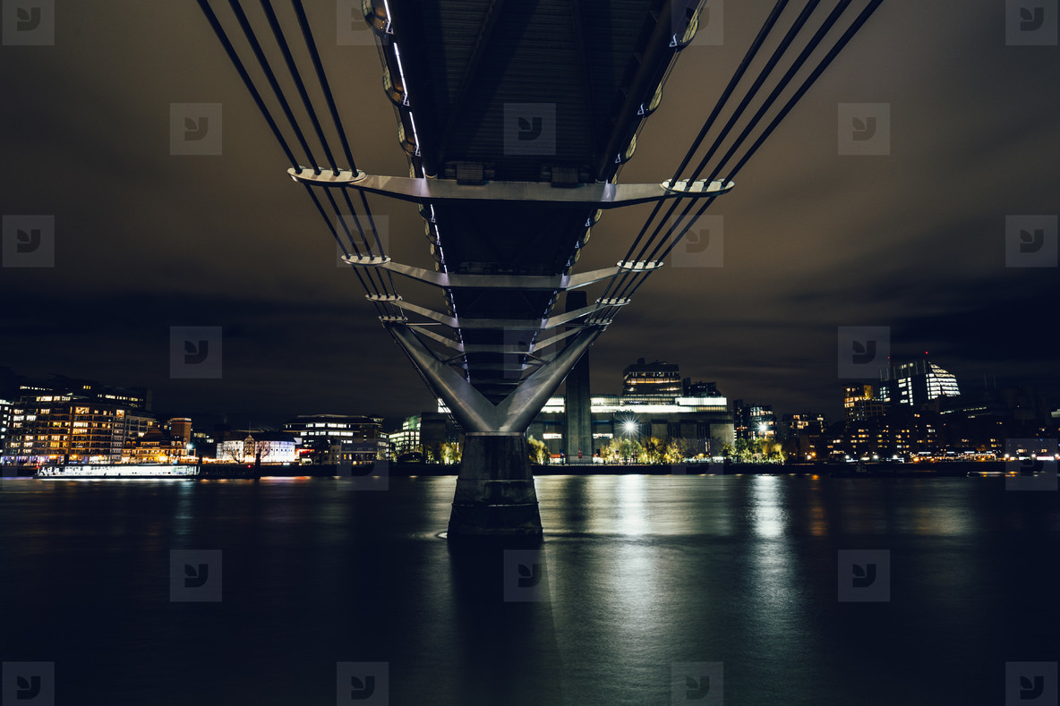 Long exposure shot taken underneath the Millennium Bridge on Riv