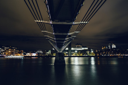Long exposure shot taken underneath the Millennium Bridge on Riv
