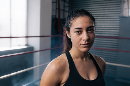 Female boxer at the boxing studio