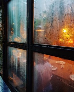 Window with rain drops