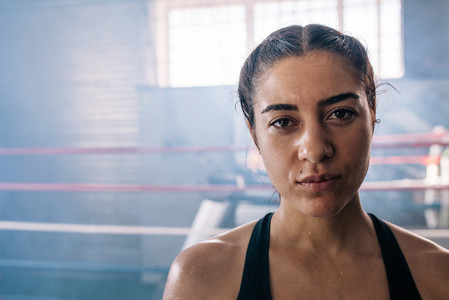 Female boxer at the boxing studio