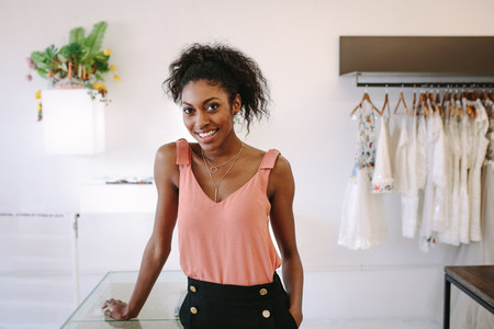 Woman entrepreneur in her boutique