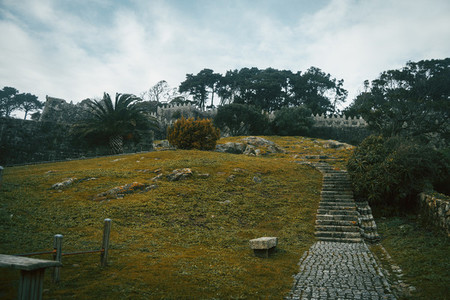 Stone path and stairs in Baiona  Galicia Spain