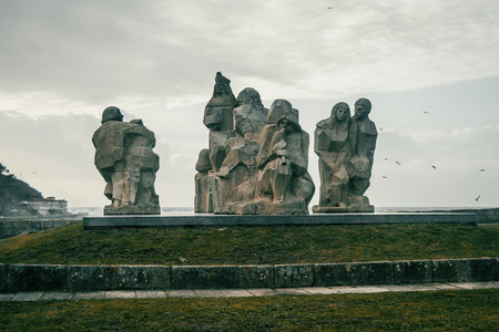 Outdoor sculptures in Baiona Galicia Spain