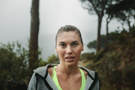 Closeup of a woman runner