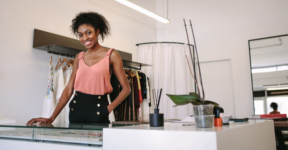 Woman entrepreneur in her boutique