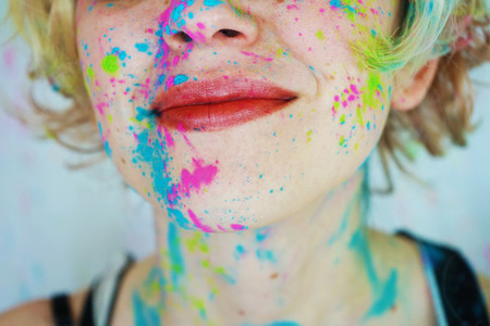 Close up of a colorful smile
