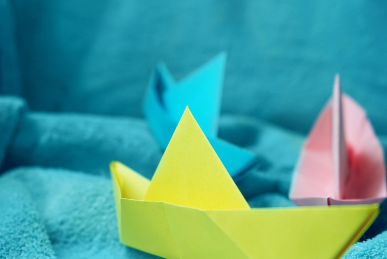 Color paper boats