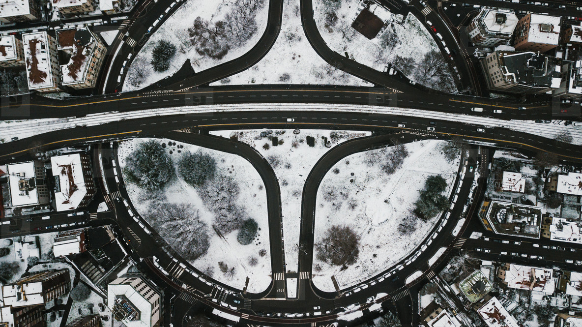 Aerial View Winter Milan
