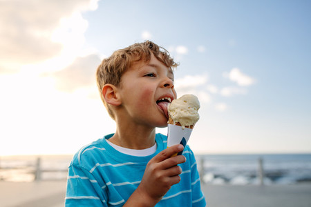 Boy eating an ice cream