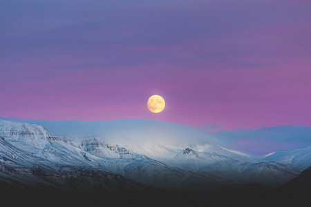 Moonlight view of Reykjavik