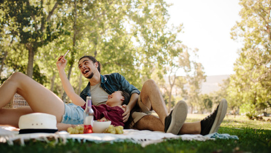 Selfie on picnic