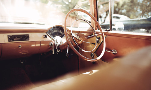 Dashboard of a classic vintage car