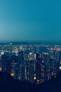 Hong Kong skyline at evening dusk sunset