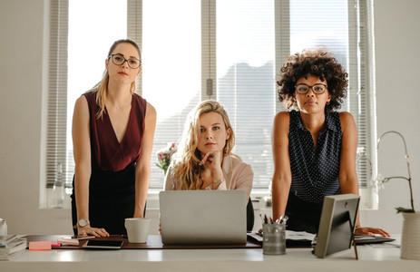 Group of confident businesswomen at office