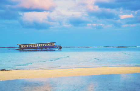 Old public ferry in Maldives