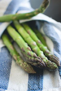Asparagus wrapped in cloth