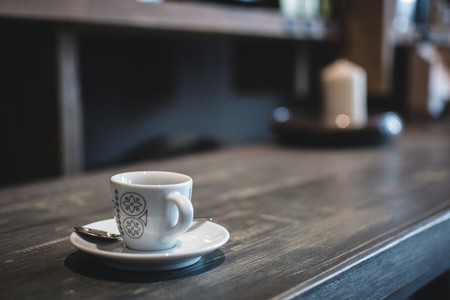 Espresso cup on desk