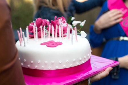 Birthday celebration pink cake